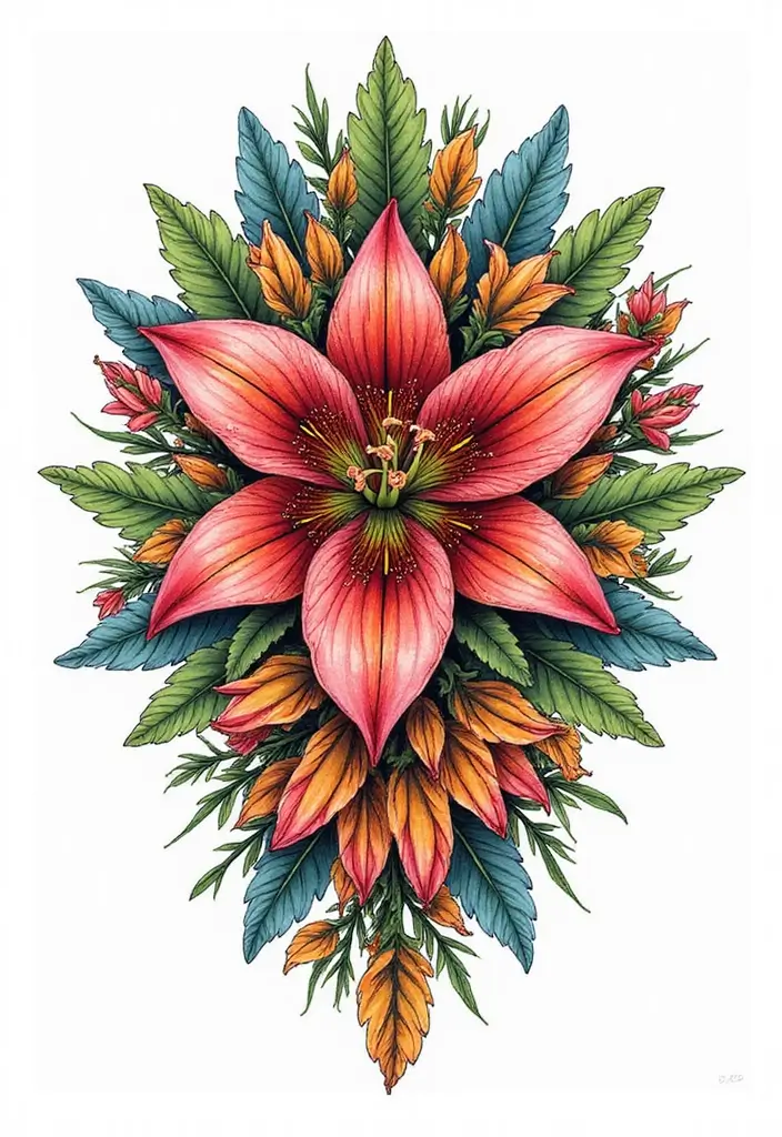 50 Stargazer Lily Tattoos with Elegant and Symbolic Designs 43 50 Stargazer Lily Tattoos with Elegant and Symbolic Designs - 43. Floral Mandala