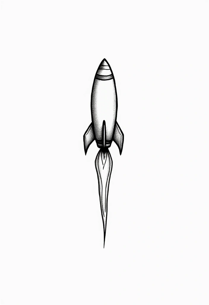 50 Line Art Custom Tattoos for Minimalist and Creative Designs 43 50 Line Art Custom Tattoos for Minimalist and Creative Designs - 43. Rocket and Dreams