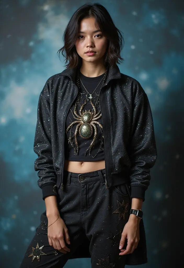 50 Spider Tattoo Designs with Meaning and Bold Styles 43 50 Spider Tattoo Designs with Meaning and Bold Styles - 43. Spider and Stars
