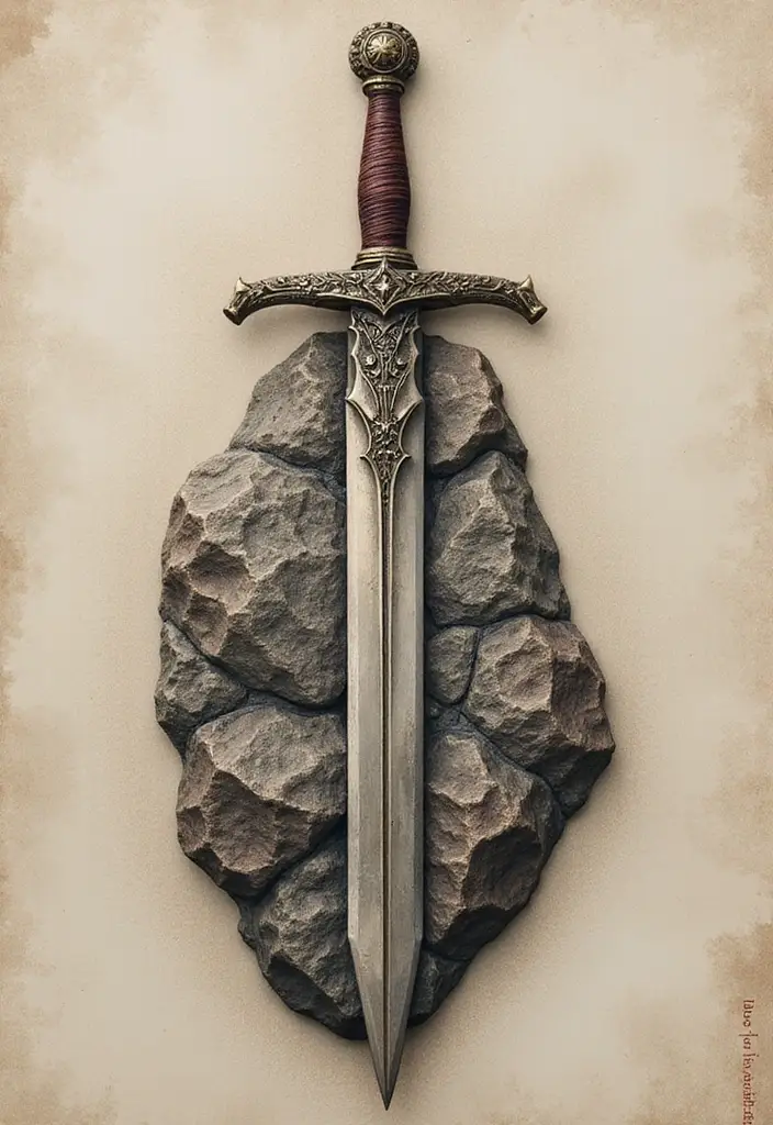 50 Sword Tattoo Designs and Symbolism to Inspire Your Next Ink 43 50 Sword Tattoo Designs and Symbolism to Inspire Your Next Ink - 43. Sword in a Stone