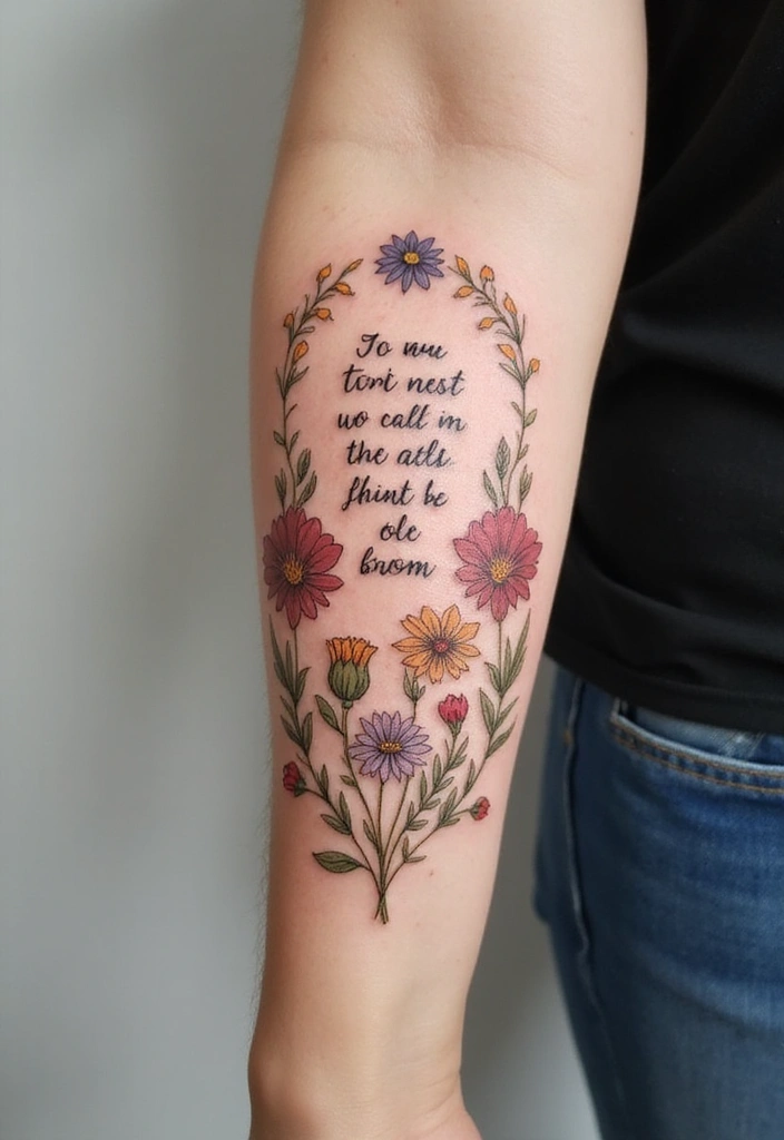50 Wildflower Tattoo Ideas with Simple and Beautiful Designs 43 50 Wildflower Tattoo Ideas with Simple and Beautiful Designs - 43. Wildflower Quote