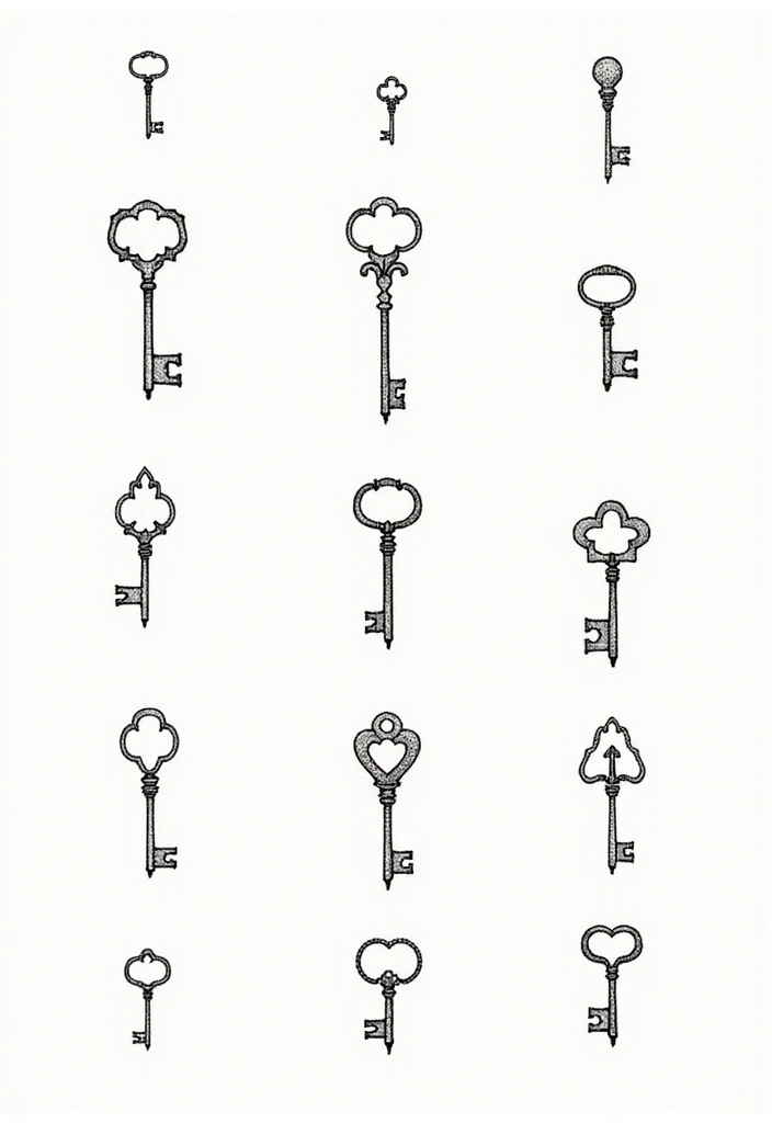 50 Line Art Custom Tattoos for Minimalist and Creative Designs 44 50 Line Art Custom Tattoos for Minimalist and Creative Designs - 44. Minimalist Keys