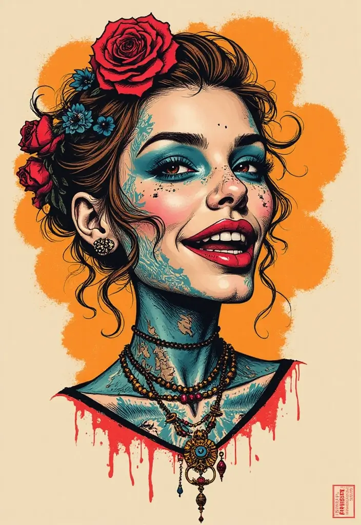 50 Shrunken Head Tattoo Designs for Bold and Edgy Styles - 44. Pop Art Influence