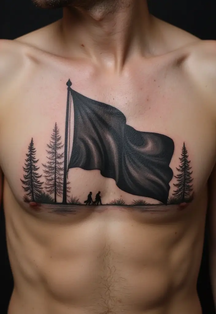 50 Black Flag Tattoo Meaning Inspirations and Symbolism 45 50 Black Flag Tattoo Meaning Inspirations and Symbolism - 45. A Testament to Growth