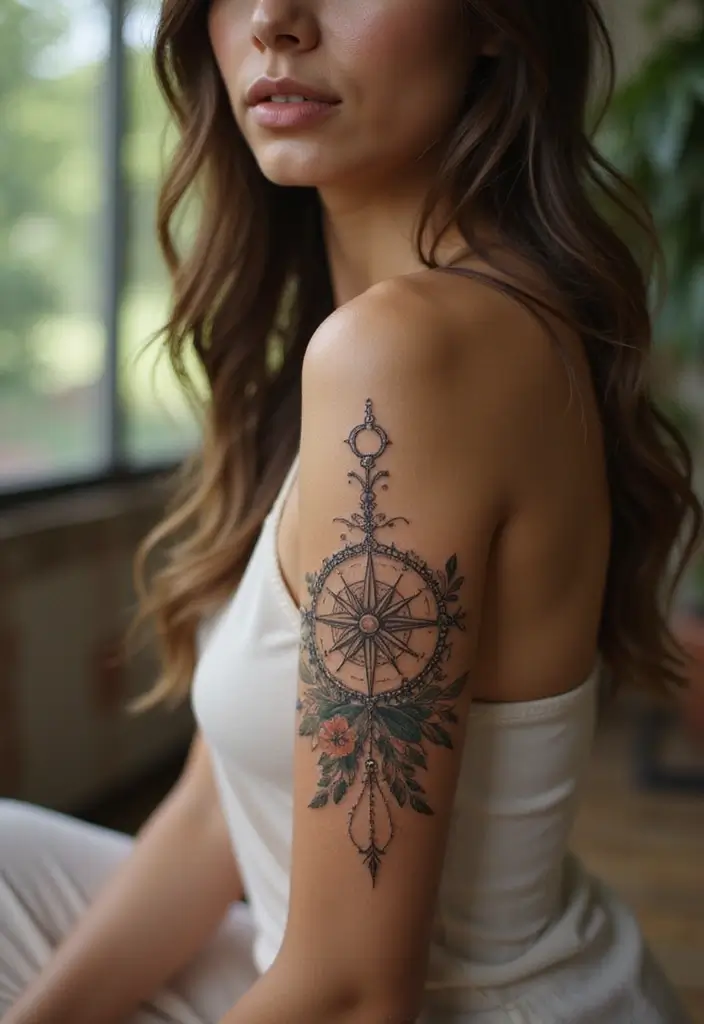 50 Compass Tattoo Meaning Ideas and Symbolic Designs - 45. The Compass of Gratitude