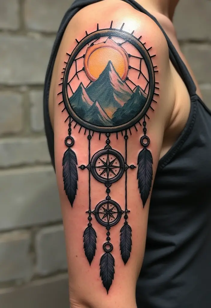 50 Dream Catcher Tattoo Meaning Ideas with Deep Symbolism 45 50 Dream Catcher Tattoo Meaning Ideas with Deep Symbolism - 45. The Spirit of Adventure
