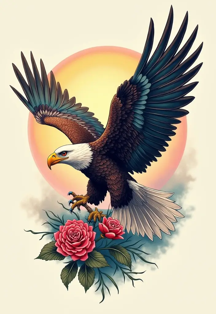 50 Eagle Tattoo Meaning Ideas and Symbolic Designs 45 50 Eagle Tattoo Meaning Ideas and Symbolic Designs - 45. Eagle and a Bridge of Dreams