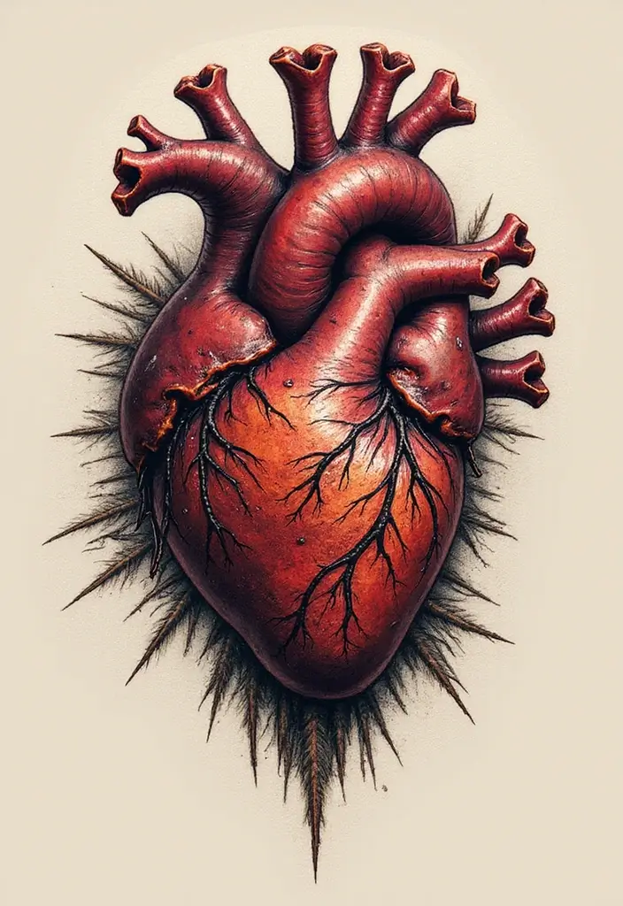 50 God of War Tattoo Ideas for True Fans of the Game - 45. The Heart of a God