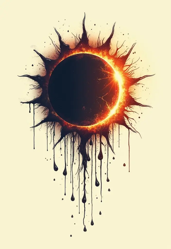 50 Eclipse Tattoo Designs with Powerful Meaning and Symbolism - 46. Eclipse with a Raindrop