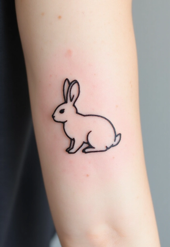 50 Rabbit Tattoo Meaning Inspirations and Cultural Symbolism - 46. The Beauty of Simplicity