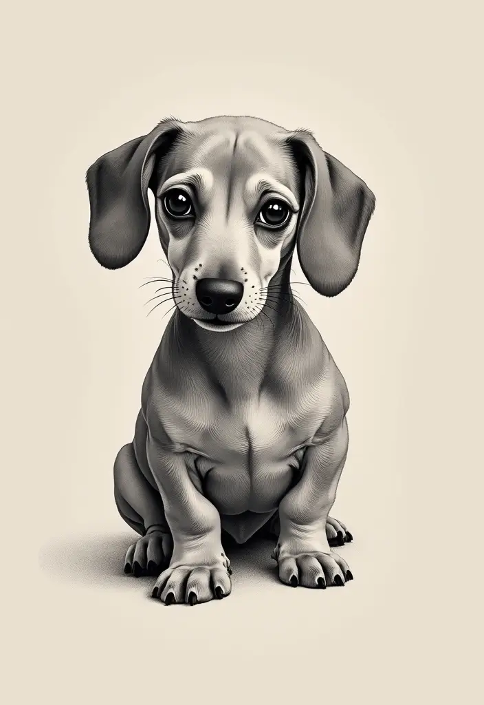50 Small Wiener Dog Tattoos with Cute and Minimalist Designs - 46. Minimalist Dog Sketch