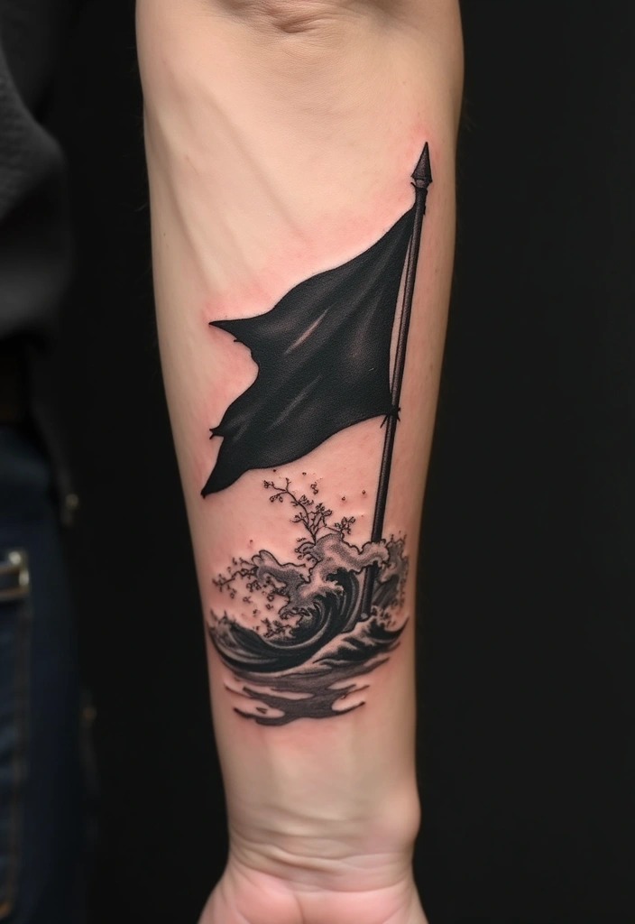 50 Black Flag Tattoo Meaning Inspirations and Symbolism 47 50 Black Flag Tattoo Meaning Inspirations and Symbolism - 47. Navigating Change