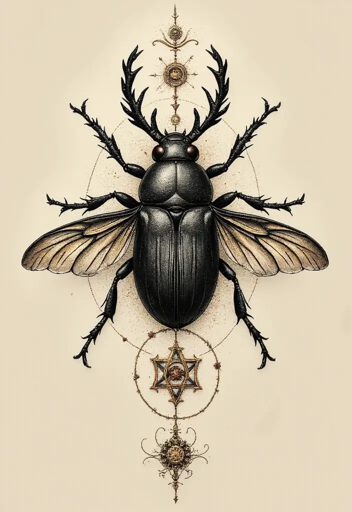 50 Bug Pin Tattoo Designs That Are Unique and Creative - 48. Insect-Themed Iconography