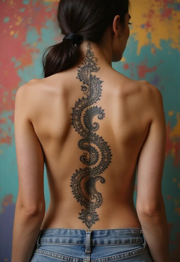 50 Baddie Women’s Spine Tattoos That Look Absolutely Stunning - 48. Unique Styles