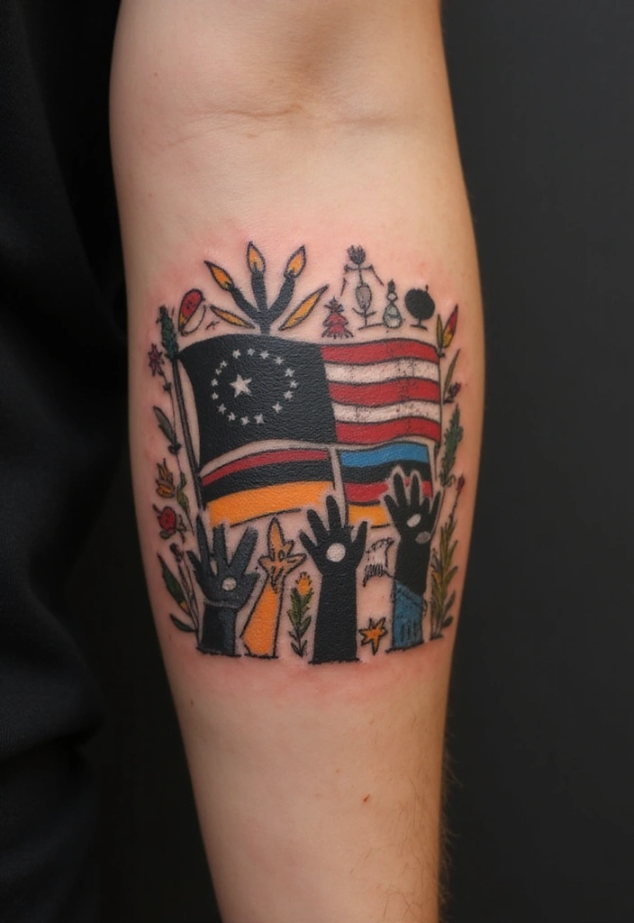 50 Black Flag Tattoo Meaning Inspirations and Symbolism 48 50 Black Flag Tattoo Meaning Inspirations and Symbolism - 48. A Celebration of Diversity