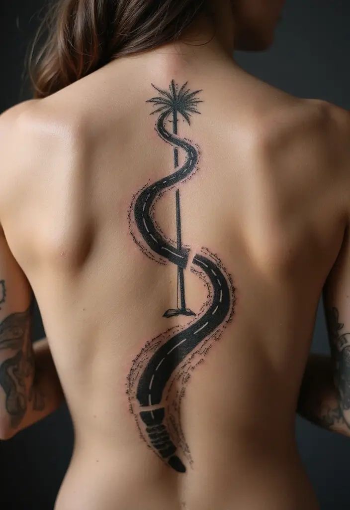 50 Christian Back Tattoos with Meaningful and Powerful Designs - 48. The Faithful Journey