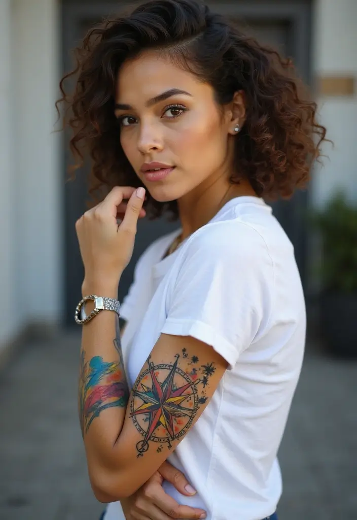 50 Compass Tattoo Meaning Ideas and Symbolic Designs - 48. The Compass of Creativity