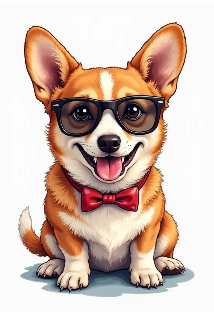 50 Creative Corgi Tattoo Ideas for Dog Lovers 48 50 Creative Corgi Tattoo Ideas for Dog Lovers - 48. Corgi with a Pair of Glasses