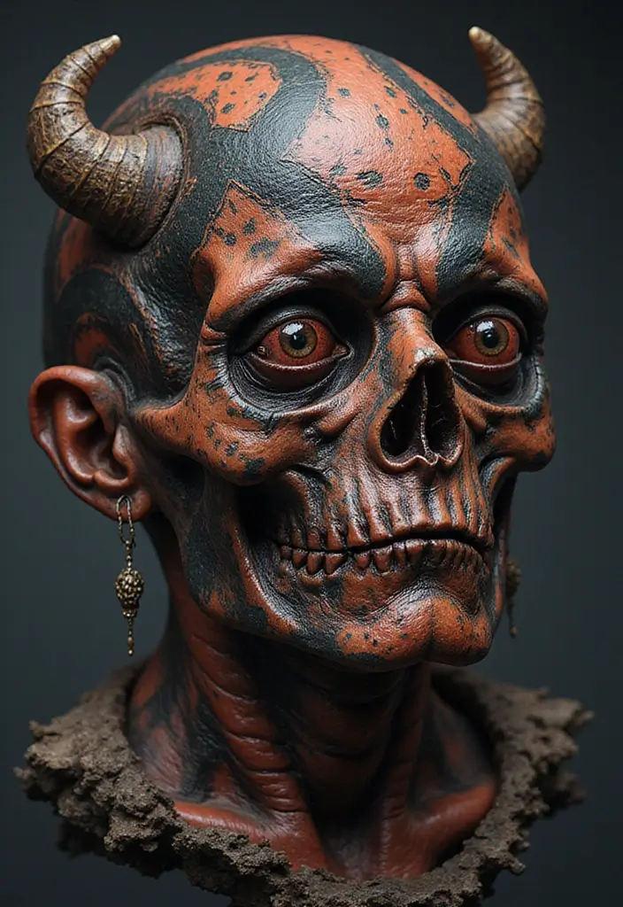 50 Shrunken Head Tattoo Designs for Bold and Edgy Styles - 48. Embrace of Darkness