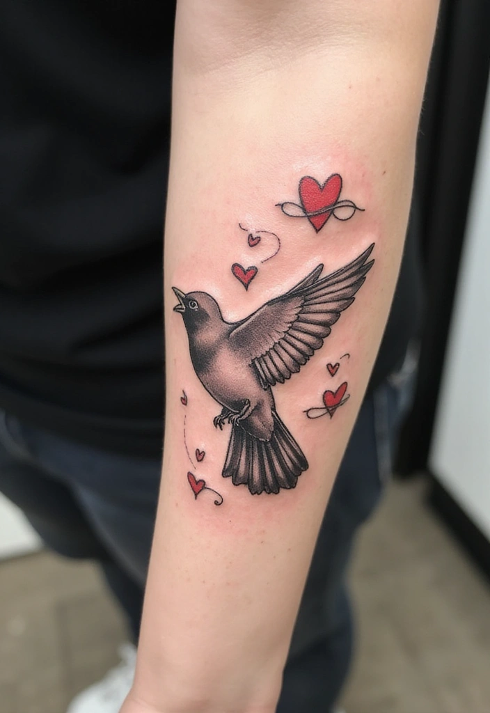 50 Sparrow Tattoos with Symbolism and Artistic Styles - 48. Sparrows with Meaningful Symbols