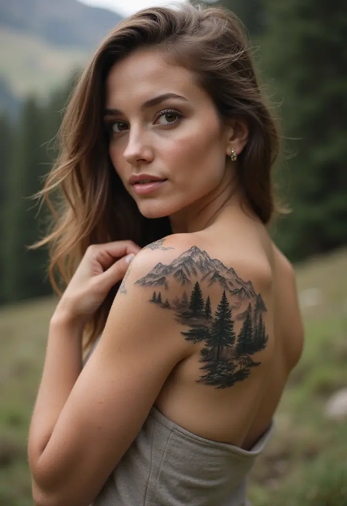 50 Elegant Collarbone Tattoo Ideas for Women 49 50 Elegant Collarbone Tattoo Ideas for Women - 49. Inspirational Landscapes