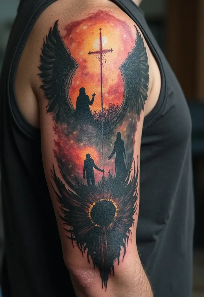 50 Stunning Demon Slayer Tattoo Ideas for Anime Fans - 49. The Journey Through Darkness