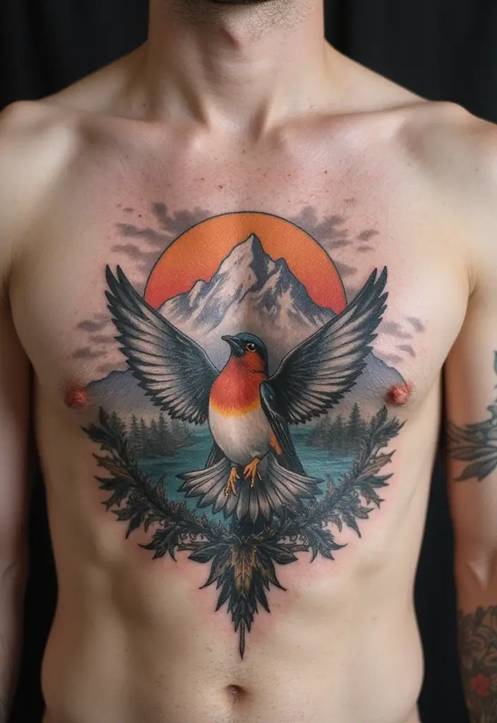 50 Sparrow Tattoos with Symbolism and Artistic Styles - 49. Sparrows with Themes of Resilience