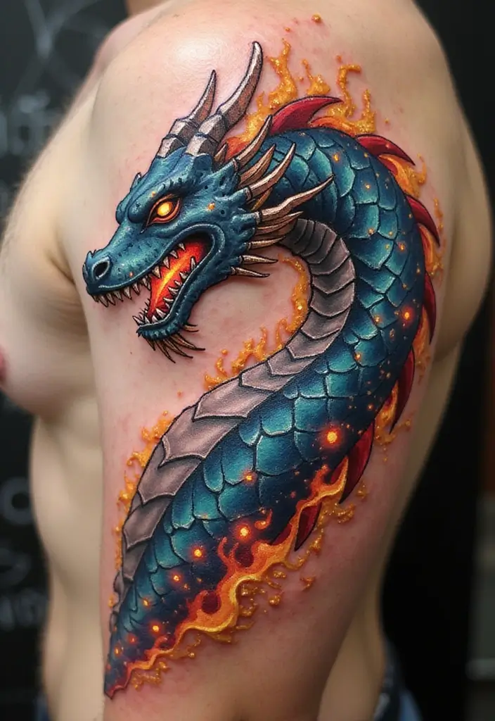 30 Biomech Tattoo Ideas with Futuristic and Bold Designs - 4. Sci-Fi Dragon