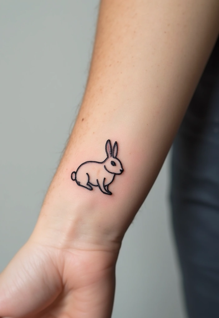 50 Bunny Tattoo Meaning Inspirations for Cute and Creative Designs - 4. Minimalist Bunny Tattoos