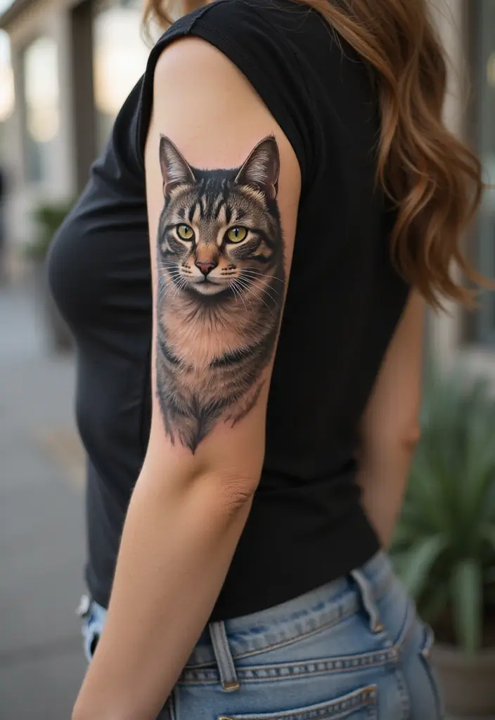 50 Creative Cat Tattoo Ideas for Every Style - 4. Cat Portrait Tattoos