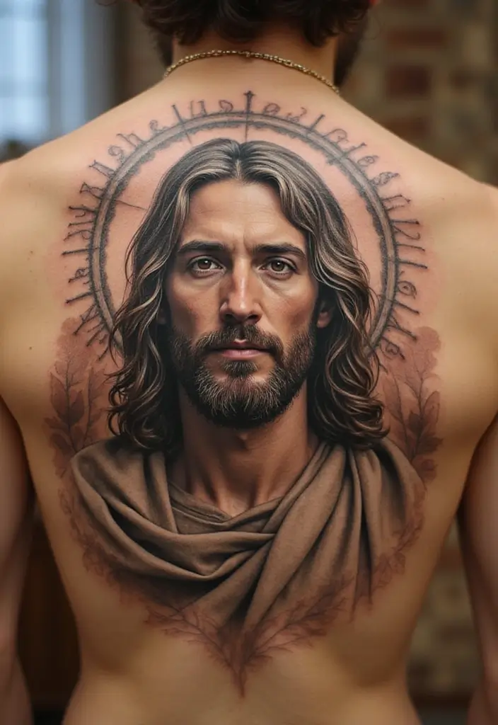 50 Christian Back Tattoos with Meaningful and Powerful Designs - 4. The Good Shepherd