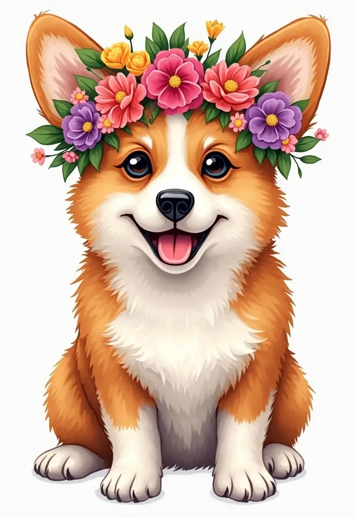 50 Creative Corgi Tattoo Ideas for Dog Lovers 4 50 Creative Corgi Tattoo Ideas for Dog Lovers - 4. Corgi in a Flower Crown