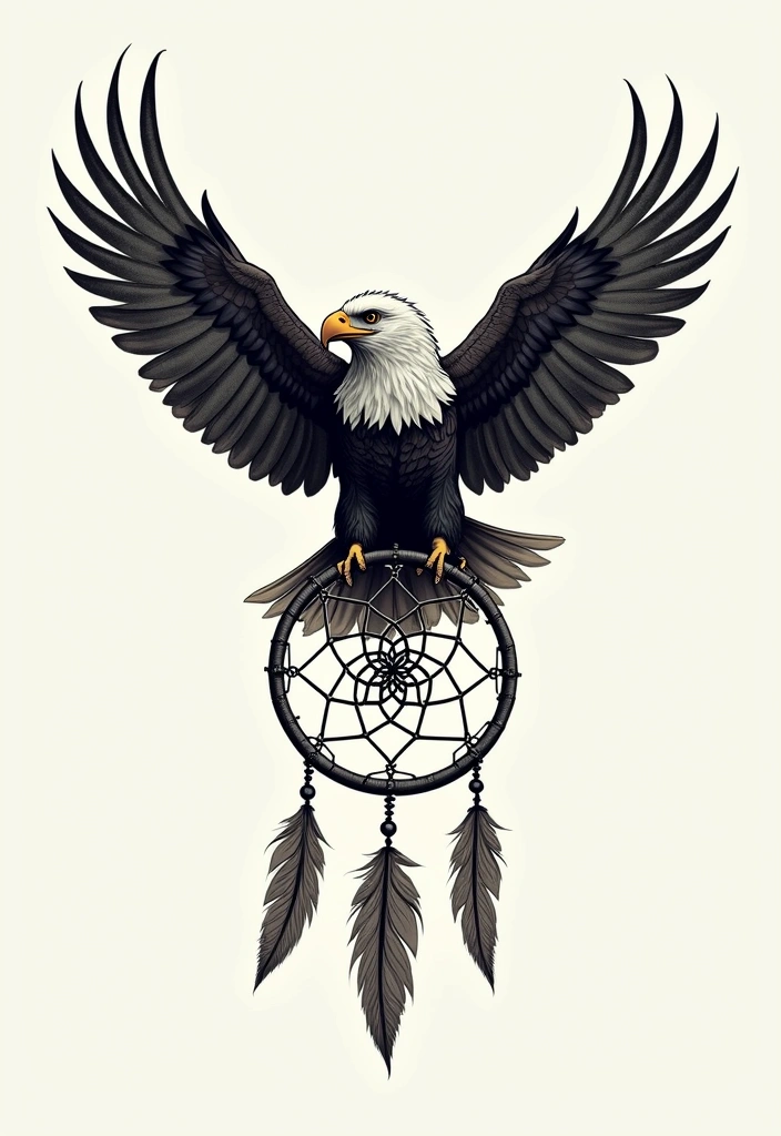 50 Eagle Tattoo Meaning Ideas and Symbolic Designs 4 50 Eagle Tattoo Meaning Ideas and Symbolic Designs - 4. Eagle with Dreamcatcher