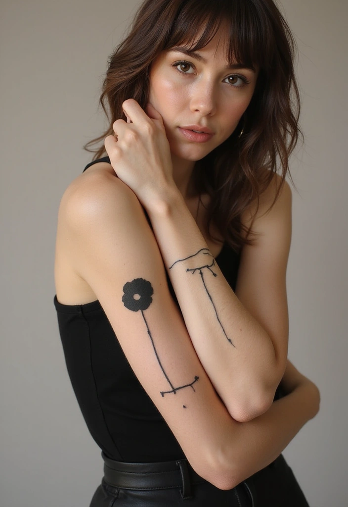 30 Elbow Tattoo Designs with Unique and Eye-Catching Styles - 4. Minimalist Silhouettes