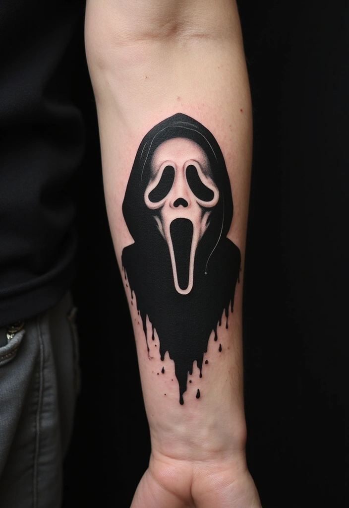 30 Ghostface Tattoo Ideas for Horror Fans - 4. Ghostface Silhouette