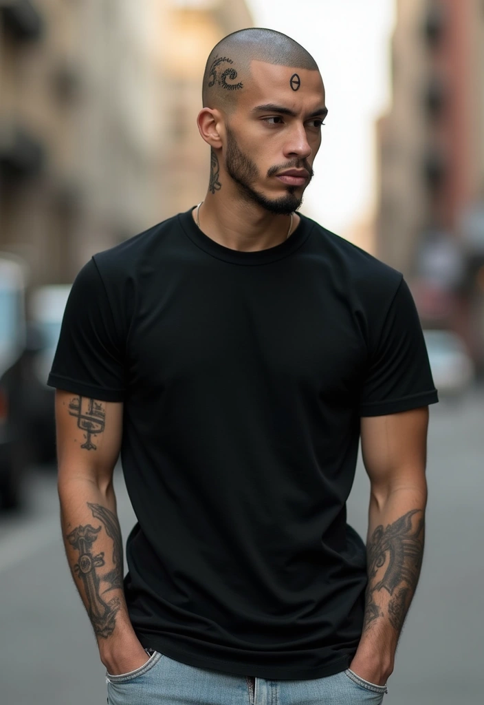 30 Head Tattoos for Men with Unique and Creative Styles 4 30 Head Tattoos for Men with Unique and Creative Styles - 4. Symbolic Minimalism
