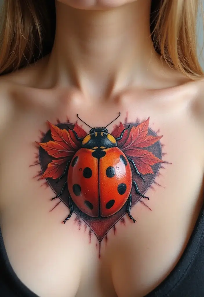 30 Ladybug Tattoo Ideas with Cute and Symbolic Designs 4 30 Ladybug Tattoo Ideas with Cute and Symbolic Designs - 4. Ladybug in a Heart