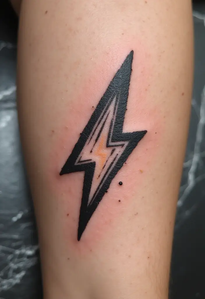 50 Lightning Bolt Tattoos with Bold and Striking Designs 4 50 Lightning Bolt Tattoos with Bold and Striking Designs - 4. Geometric Bolt