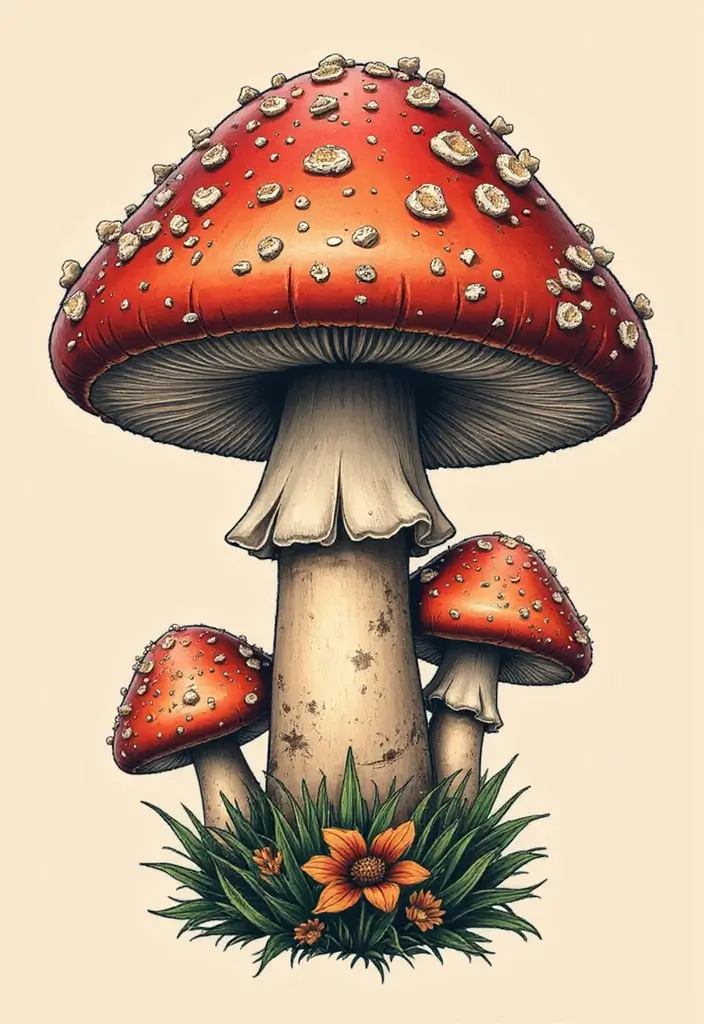 50 Unique Mushroom Tattoo Ideas That'll Leave You Inspired and Curious About Their Symbolism! 4 50 Unique Mushroom Tattoo Ideas That'll Leave You Inspired and Curious About Their Symbolism! - 4. Realistic Mushroom Portraits