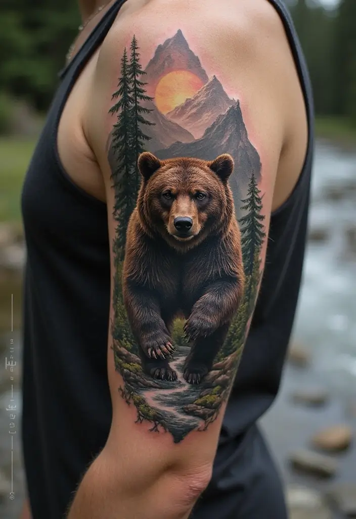 30 Native American Arm Tattoos with Deep Cultural Meaning 4 30 Native American Arm Tattoos with Deep Cultural Meaning - 4. Bear: Strength and Courage