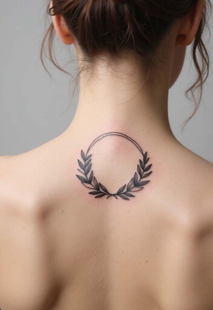 30 Olive Branch Tattoo Meaning and Design Inspirations - 4. Olive Branch in a Circle