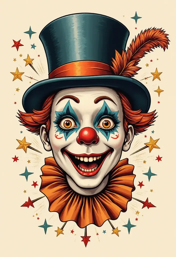 50 Shrunken Head Tattoo Designs for Bold and Edgy Styles - 4. Vintage Circus Aesthetic