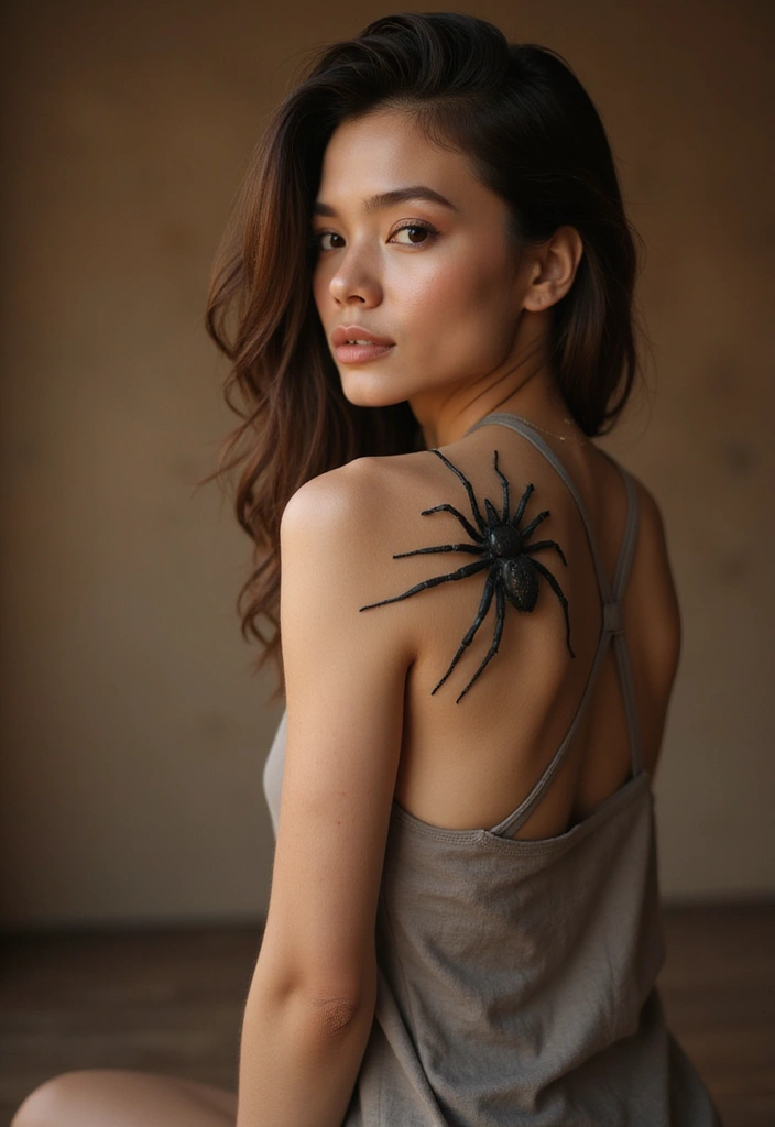 50 Spider Tattoo Designs with Meaning and Bold Styles 4 50 Spider Tattoo Designs with Meaning and Bold Styles - 4. Realistic Spider Tattoo