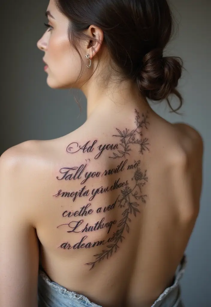 99 Stunning Spine Tattoos for Women to Inspire Your Next Ink - 4. Inspirational Quotes