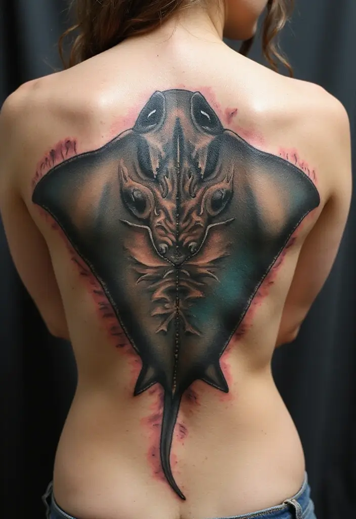 50 Stingray Tattoo Designs and Their Symbolic Meanings - 4. Realistic Stingray