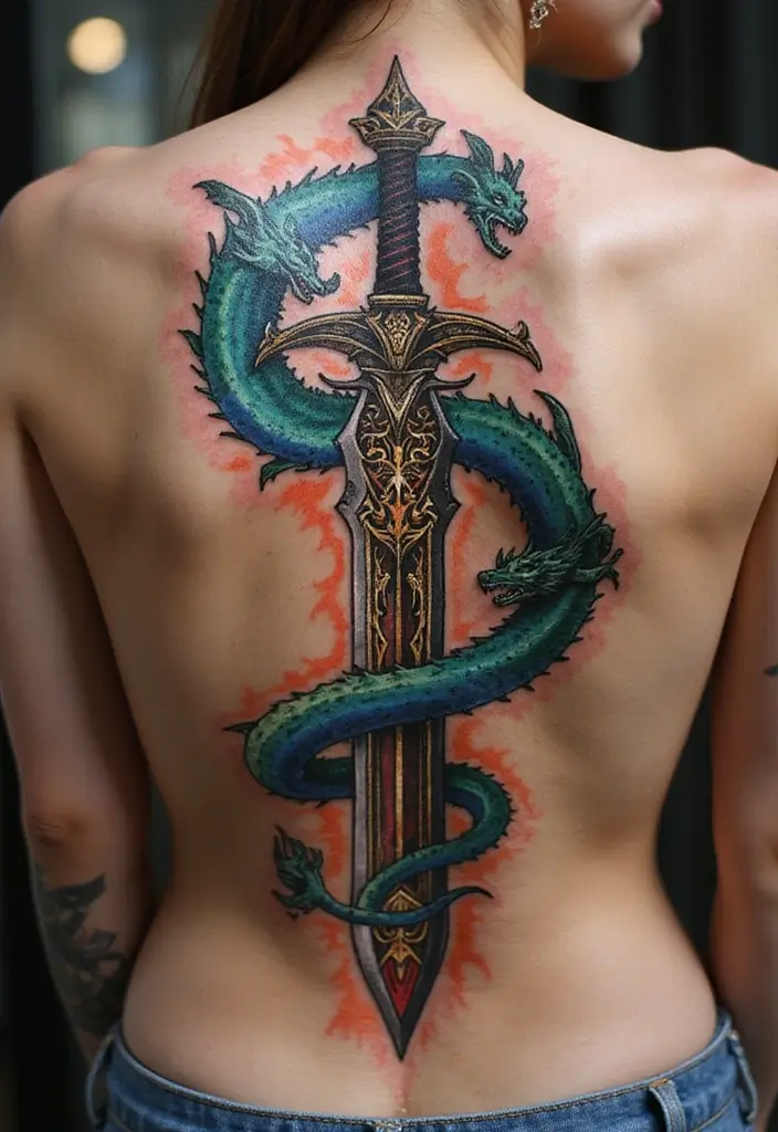 50 Sword Tattoo Designs and Symbolism to Inspire Your Next Ink 4 50 Sword Tattoo Designs and Symbolism to Inspire Your Next Ink - 4. Fantasy Sword