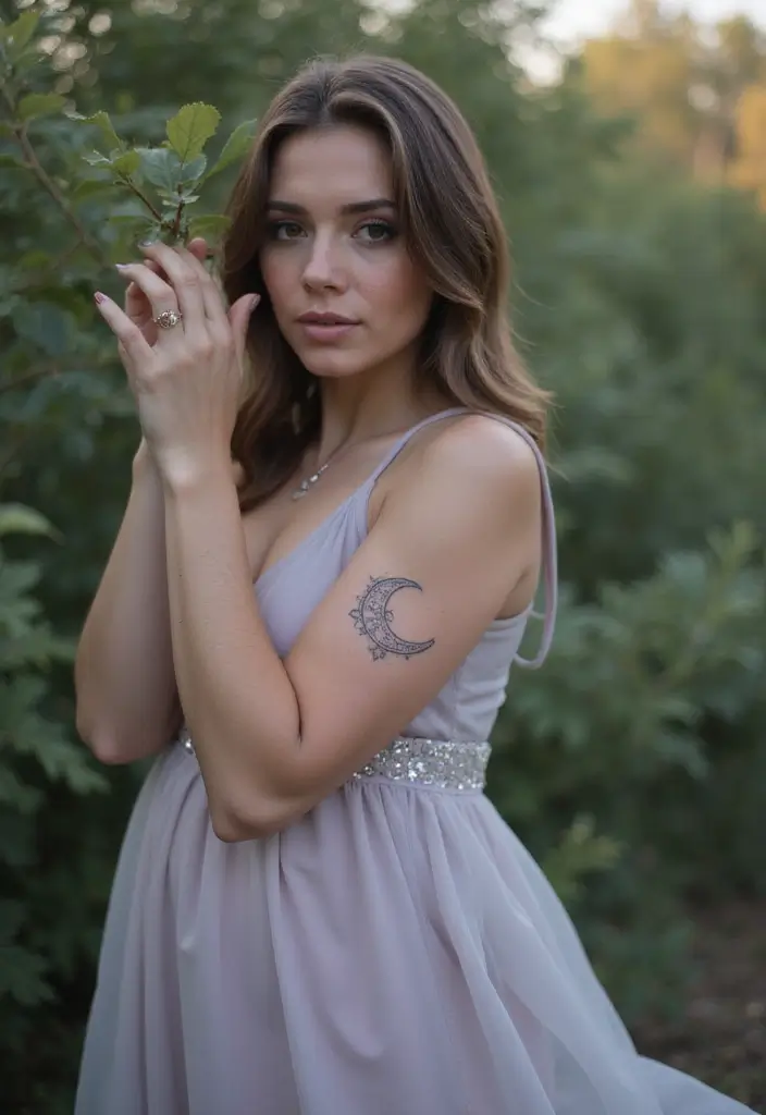 30 Tattoos for Women That Are Stylish and Meaningful 4 30 Tattoos for Women That Are Stylish and Meaningful - 4. Crescent Moon