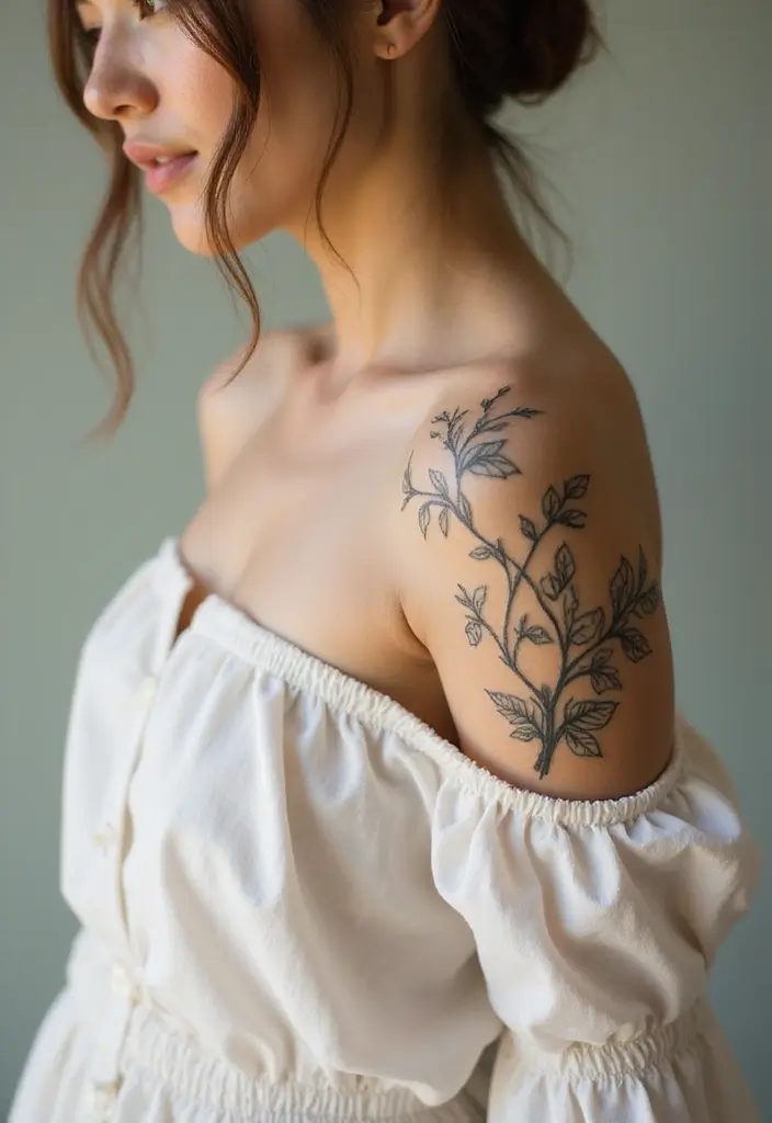 30 Vine Tattoos That Showcase Natural Beauty 4 30 Vine Tattoos That Showcase Natural Beauty - 4. Elegant Vine Patterns