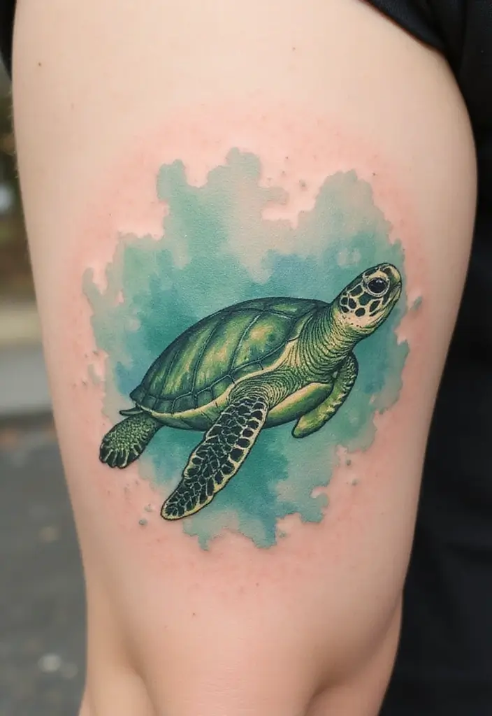 30 Water Tattoo Designs with Flowing Creativity 4 30 Water Tattoo Designs with Flowing Creativity - 4. Graceful Sea Turtles