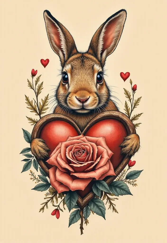 50 Rabbit Tattoo Meaning Inspirations and Cultural Symbolism - 50. The Legacy of Love